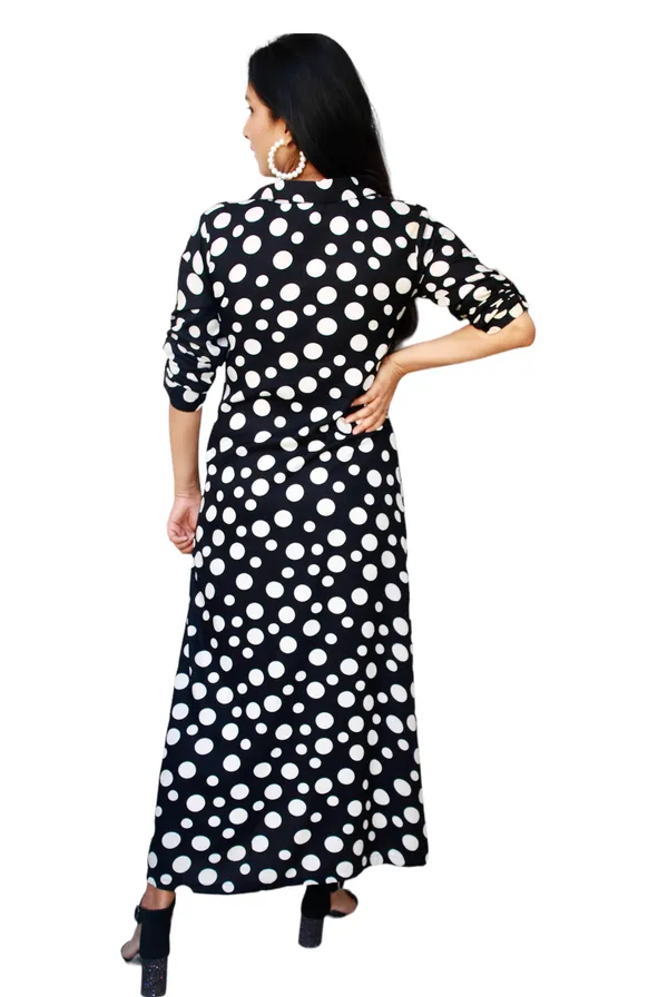 Black_And_White_Polka_Dot_Shirt_Dress_For_Women