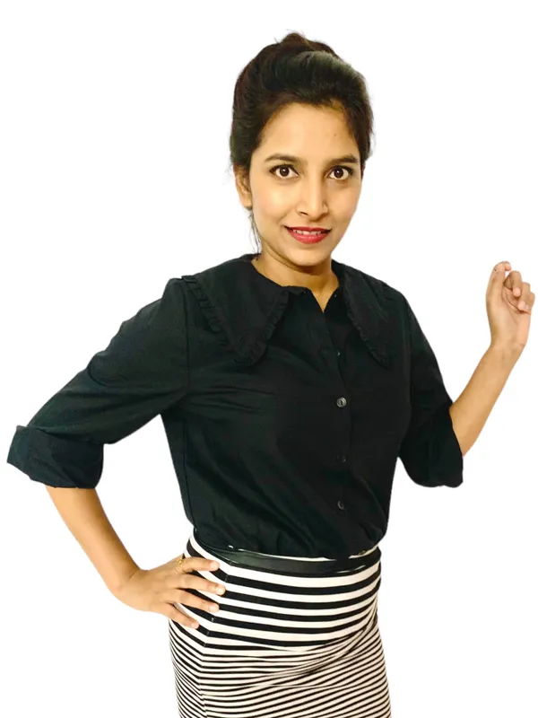 Black_Designer_Frill_Collar_Neck_Shirt_For_Women