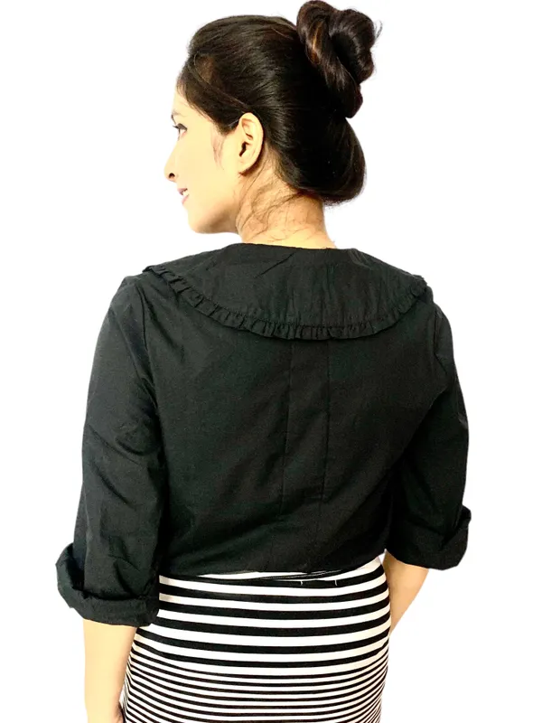 Black_Designer_Frill_Collar_Neck_Shirt_For_Women