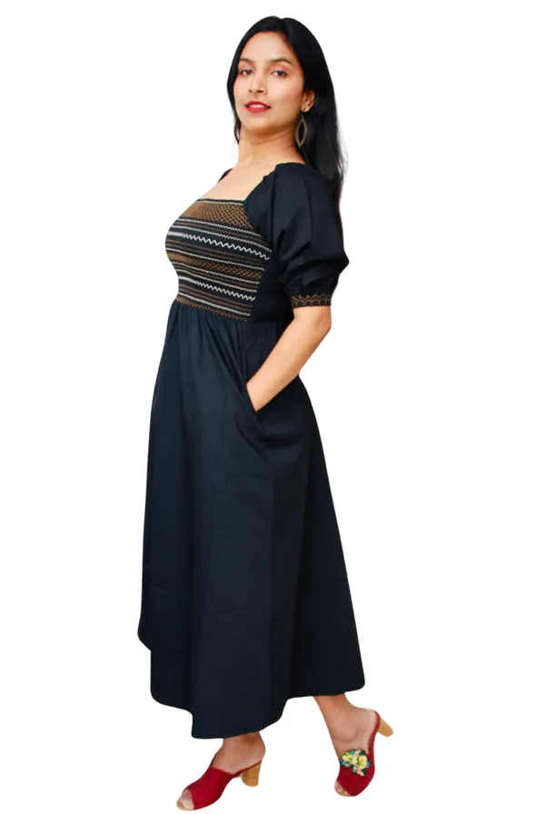 Black_Embroidered_Off_Shoulder_Midi_Dress_For_Women