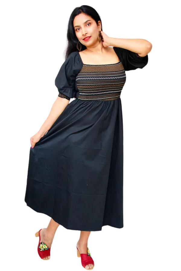 Black_Embroidered_Off_Shoulder_Midi_Dress_For_Women