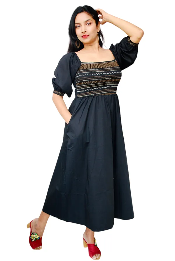 Black_Embroidered_Off_Shoulder_Midi_Dress_For_Women