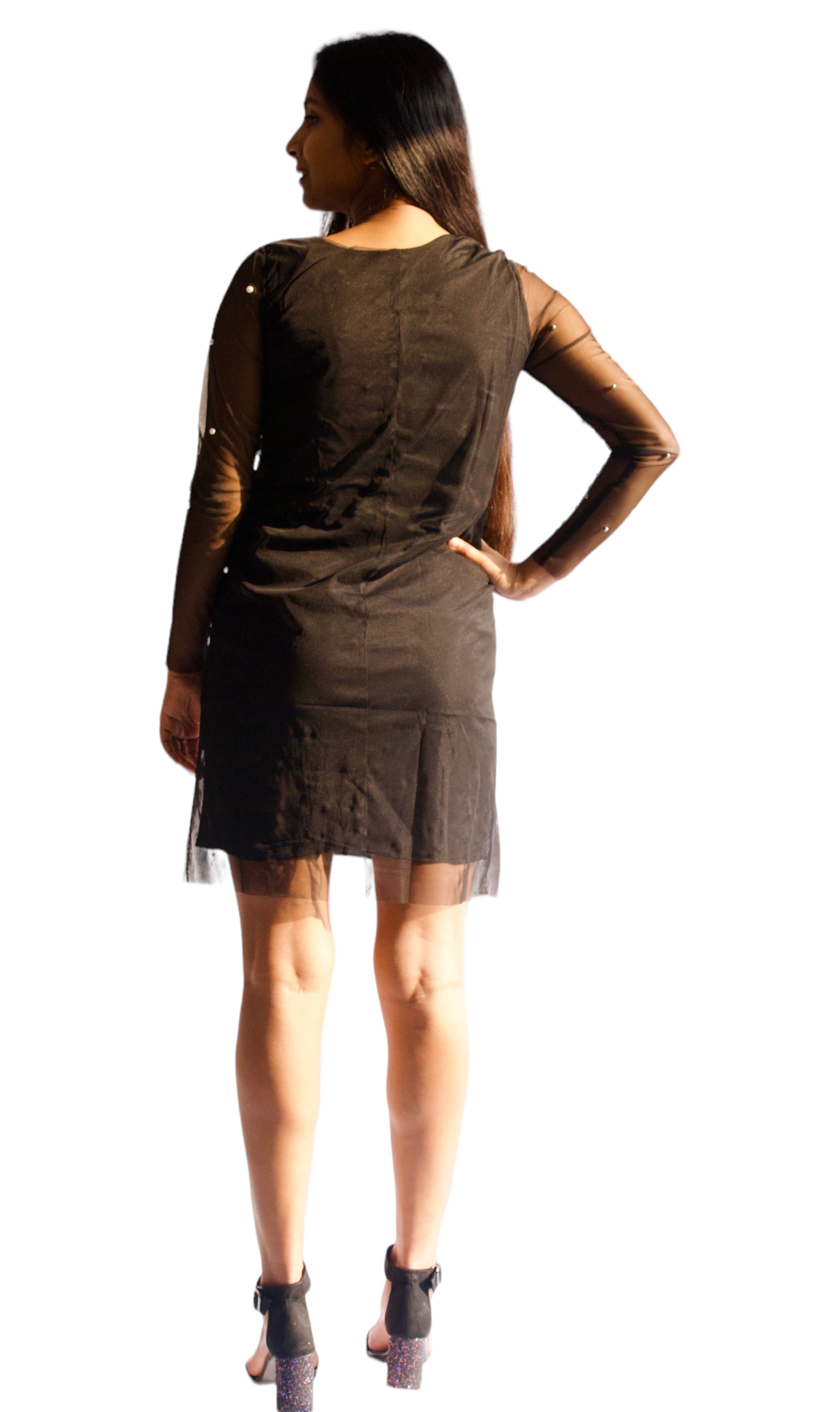 Black_Pearl_Embellished_Shift_Dress_For_Women