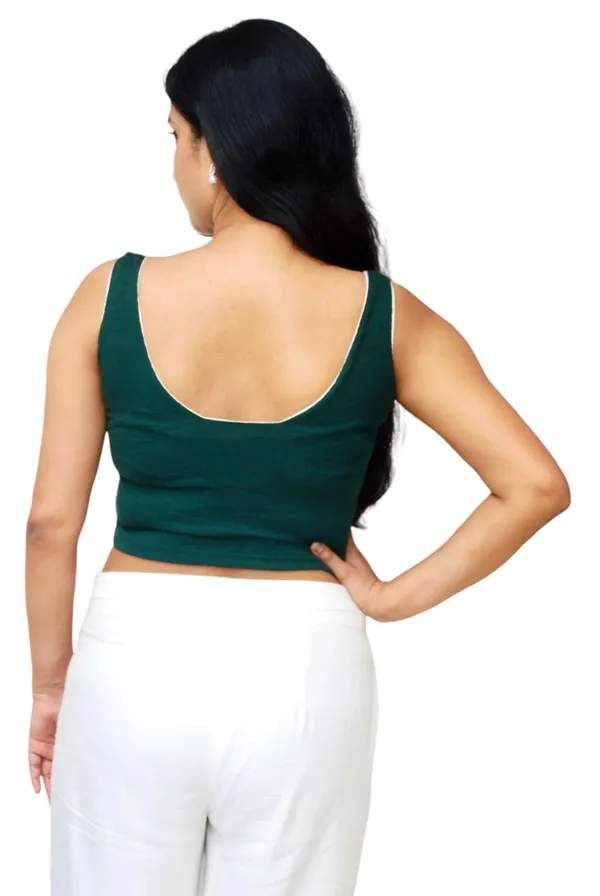 Bottle_Green_Square_Neck_Crop_Top_For_Women