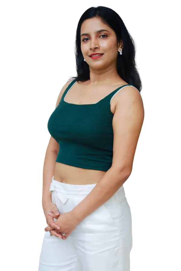 Bottle_Green_Square_Neck_Crop_Top_For_Women