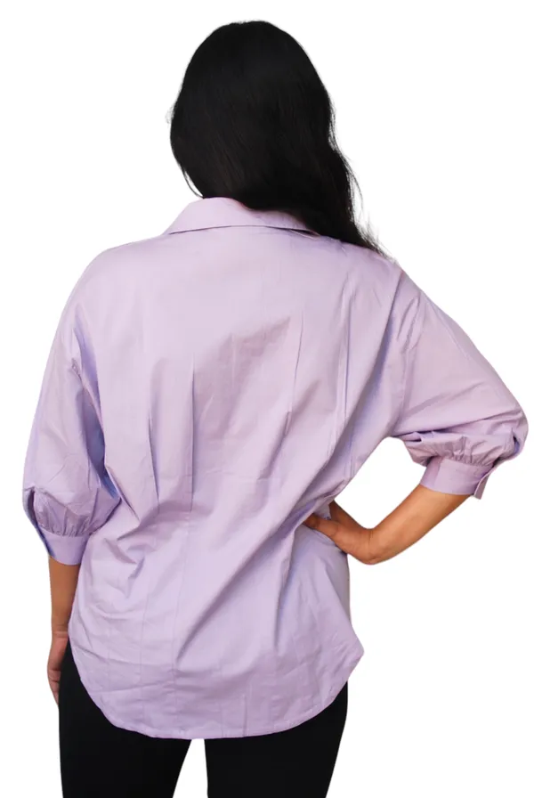 Casual_Extended_Sleeves_Solid_Lilac_Top_For_Women