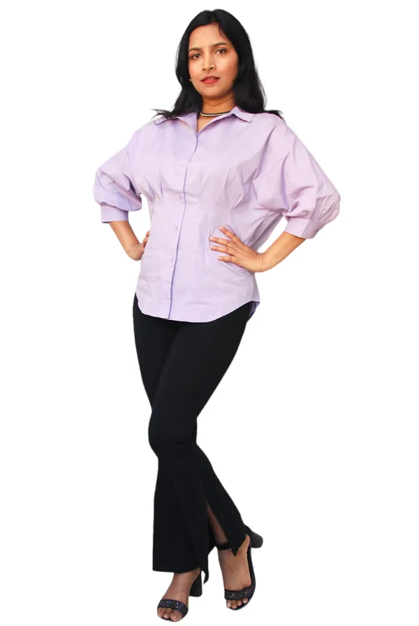 Casual_Extended_Sleeves_Solid_Lilac_Top_For_Women