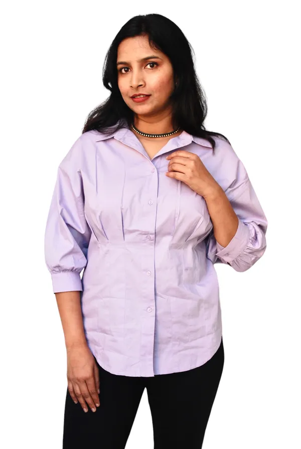 Casual_Extended_Sleeves_Solid_Lilac_Top_For_Women