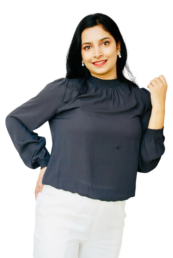 Charcoal_Grey_Solid_High_Neck_Top_For_Women
