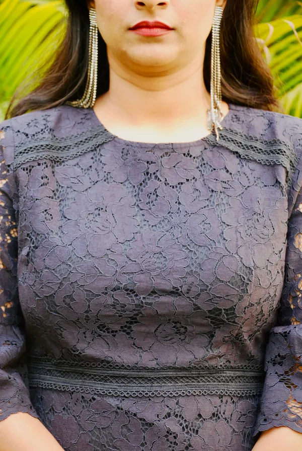 Empire_Waist_Lace_Fabric_Navy_Blue_Dress_For_Women