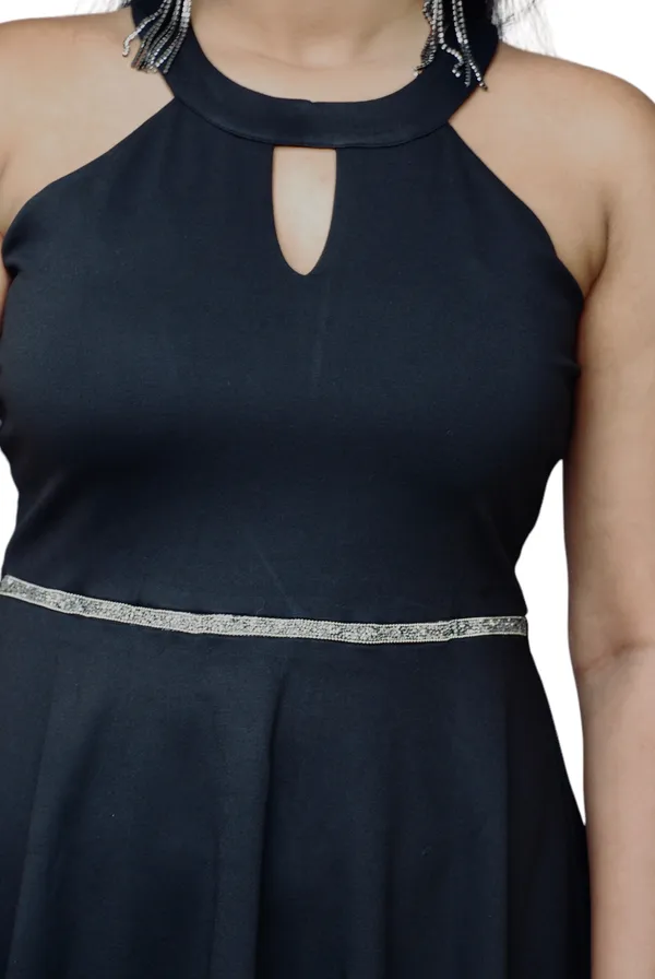Fit_And_Flare_Black_Party_Wear_Embellished_Dress_For_Women