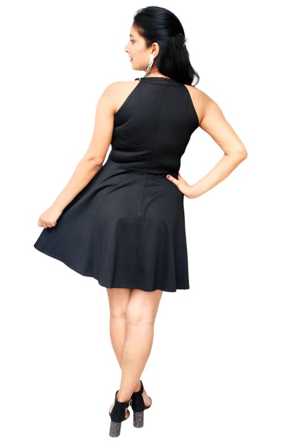 Fit_And_Flare_Black_Party_Wear_Embellished_Dress_For_Women