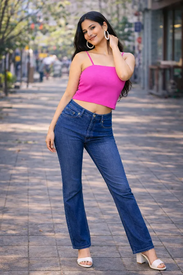 Hot_Pink_Shoulder_Adjustable_Strap_Crop_Top_For_Women