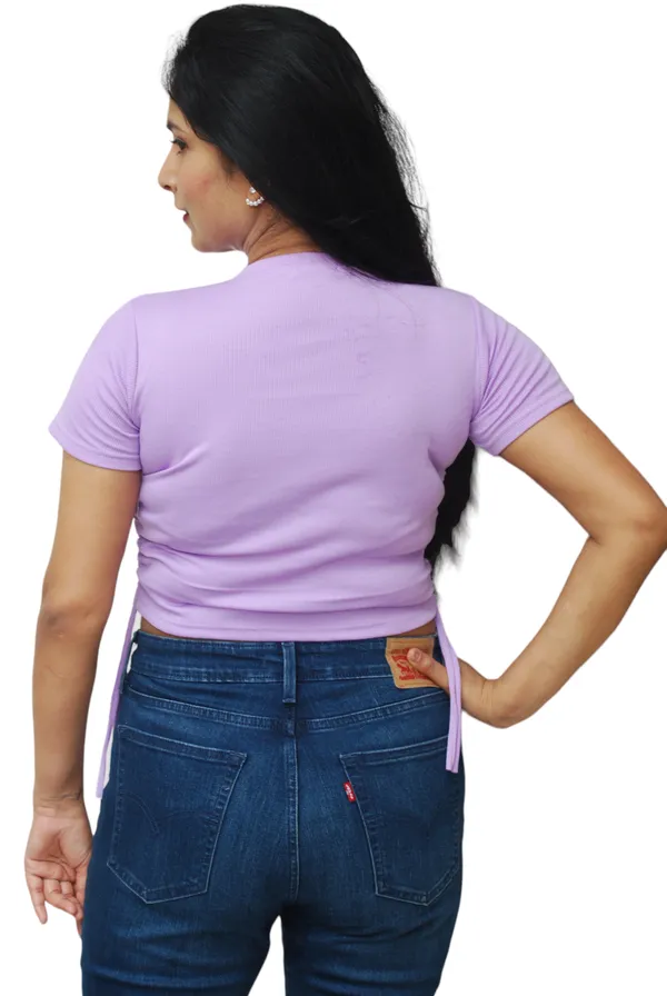 Lavender_Side_Ruched_Ribbed_Fabric_Crop_Top_For_Women
