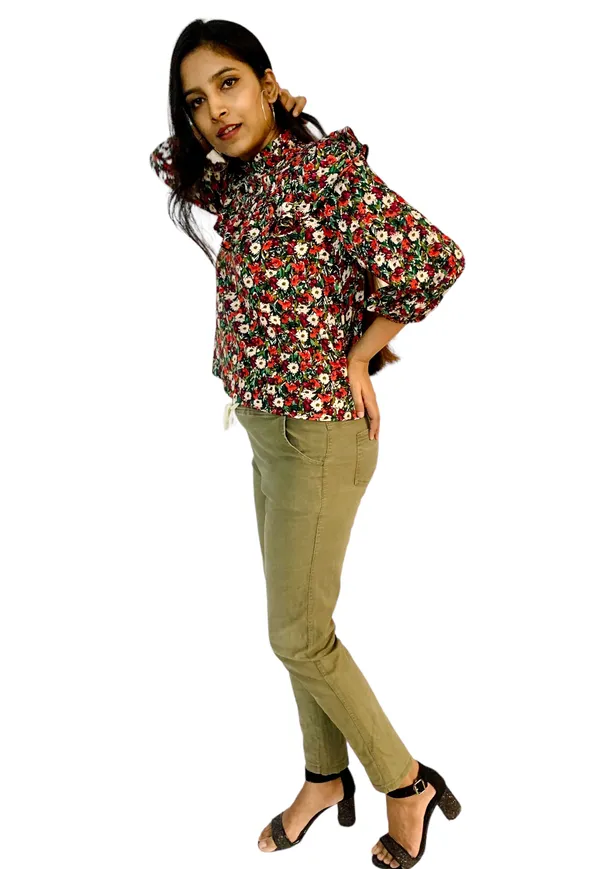 Floral_Printed_Ruffle_Yoke_Top_For_Women