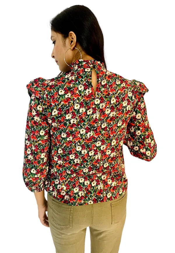 Floral_Printed_Ruffle_Yoke_Top_For_Women