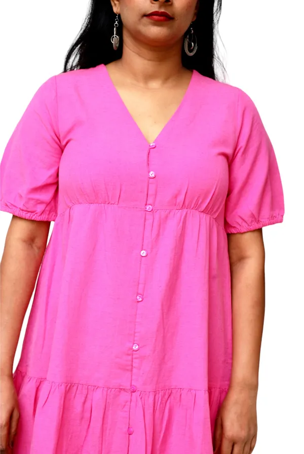 Pink_Cotton_Linen_Fabric_A_Line_Summer_Dress_For_Women