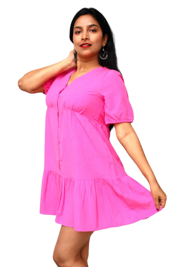 Pink_Cotton_Linen_Fabric_A_Line_Summer_Dress_For_Women