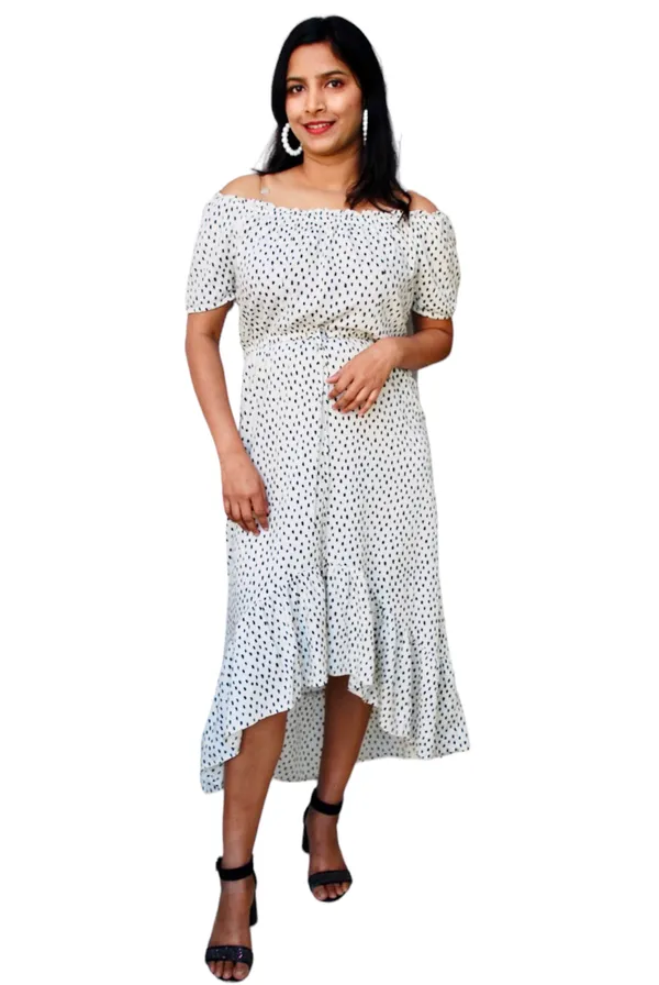 Polka_Dot_Off_Shoulder_High_Low_Hem_Dress_For_Women