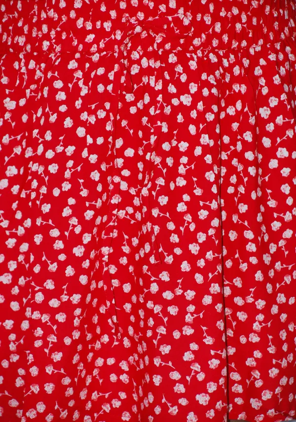 Red_Floral_Print_Short_Skirt_For_Women