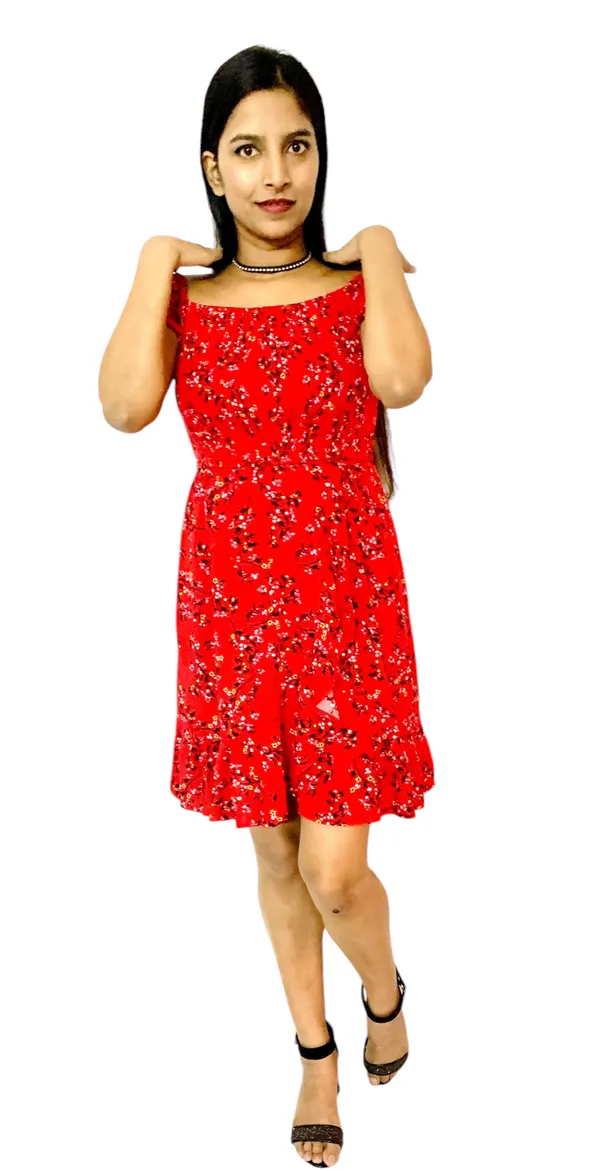 Red_Printed_Fit_And_Flare_Off_Shoulder_Dress_For_Women