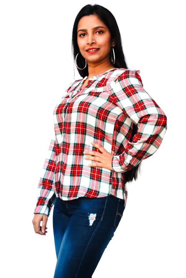 Regular_Fit_Checkered_Button_Down_Collar_Casual_Shirt_For_Women
