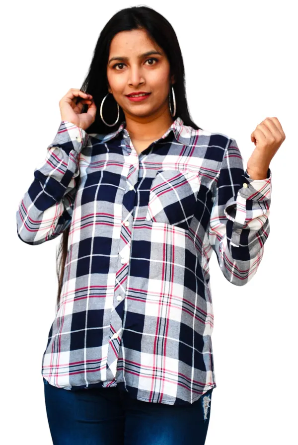 Regular_Fit_Checkered_Spread_Collar_Casual_Shirt_For_Women