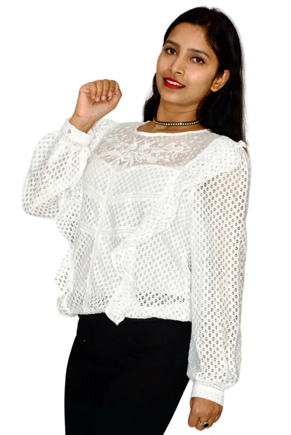 White_Embroidered_Lace_Top_For_Women