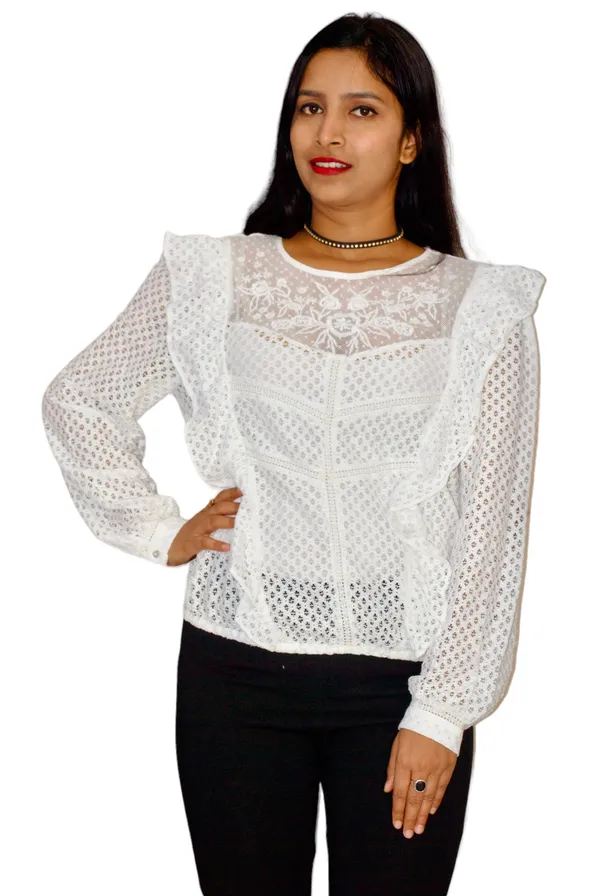 White_Embroidered_Lace_Top_For_Women