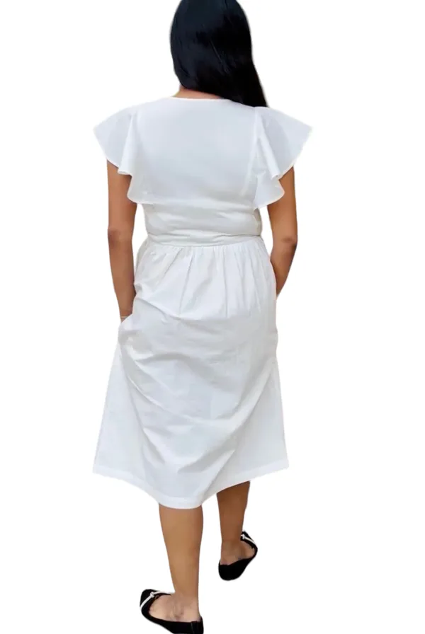 White_Fit_And_Flare_Cotton_Dress_For_Women