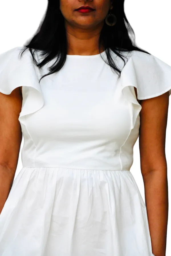White_Fit_And_Flare_Cotton_Dress_For_Women