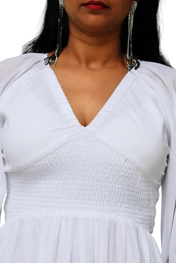 White_Fit_And_Flare_Polyester_Blend_Dress_For_Women