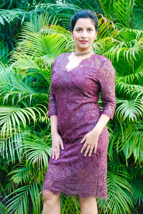 Wine_Lace_Fabric_Empire_Waist_Line_Designer_Dress_For_Women