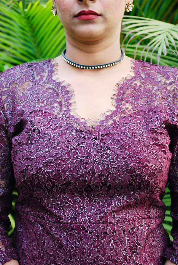 Wine_Lace_Fabric_Empire_Waist_Line_Designer_Dress_For_Women