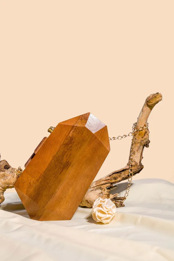 Brown_Asymmetric_Acacia_Wood_Geometric_Bag_For_Women