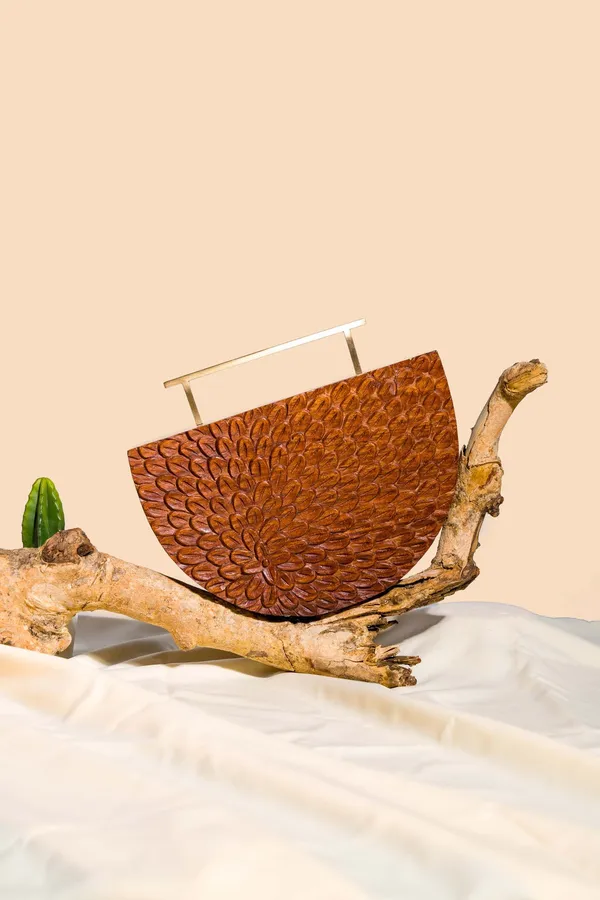 Brown_Hand_Carved_Semicircle_Bag_In_Sheesham_Wood_For_Women
