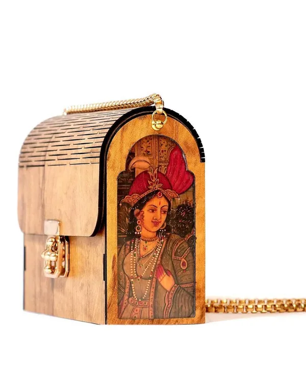 Brown_Lasercut_Royal_Raja_Rani_Mdf_Handbag_For_Women