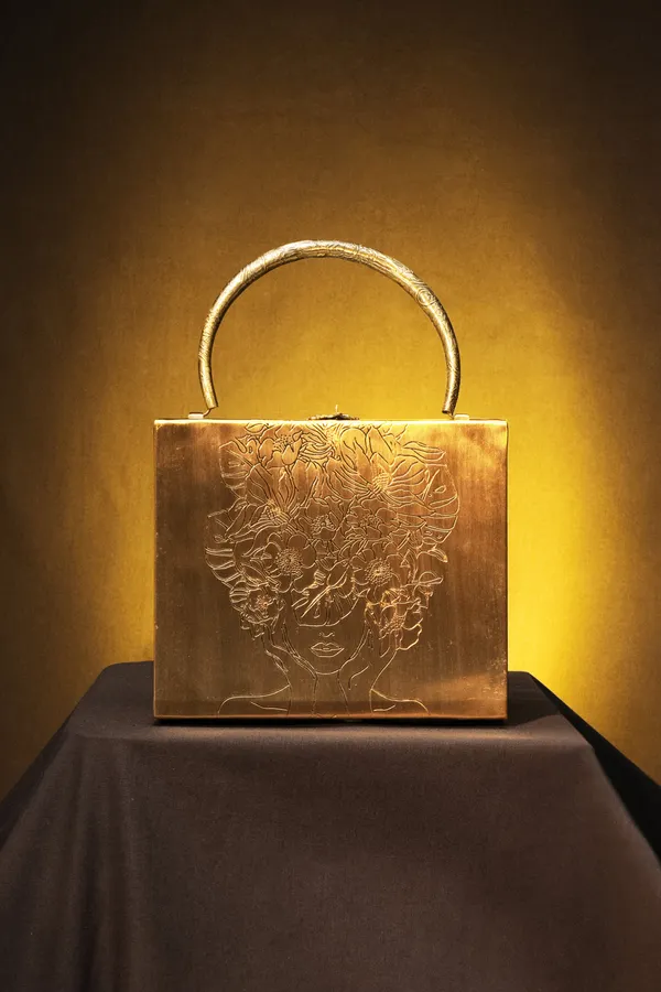 Gold_Chic_Square_Diva_Brass_Bag_For_Women