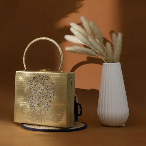 Gold_Chic_Square_Diva_Brass_Bag_For_Women