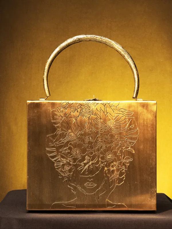Gold_Chic_Square_Diva_Brass_Bag_For_Women