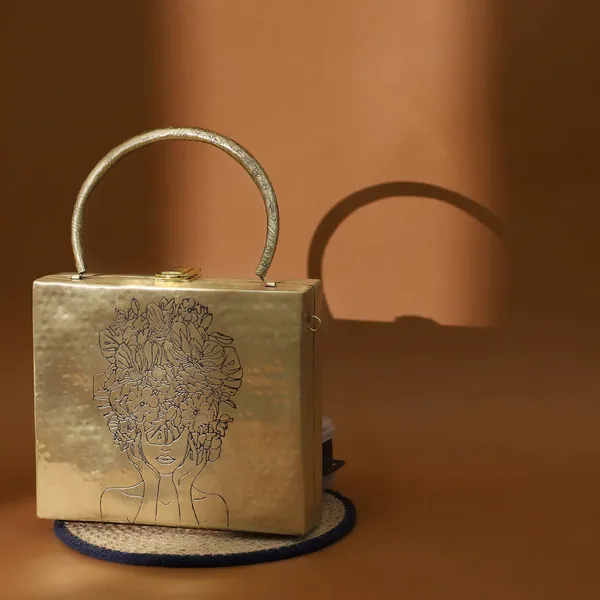 Gold_Chic_Square_Diva_Brass_Bag_For_Women