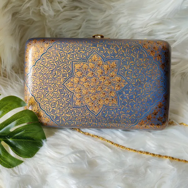Violet_Kashmiri_Papier_Mache_Handmade_Bags_In_Blue_N_Gold_For_Women