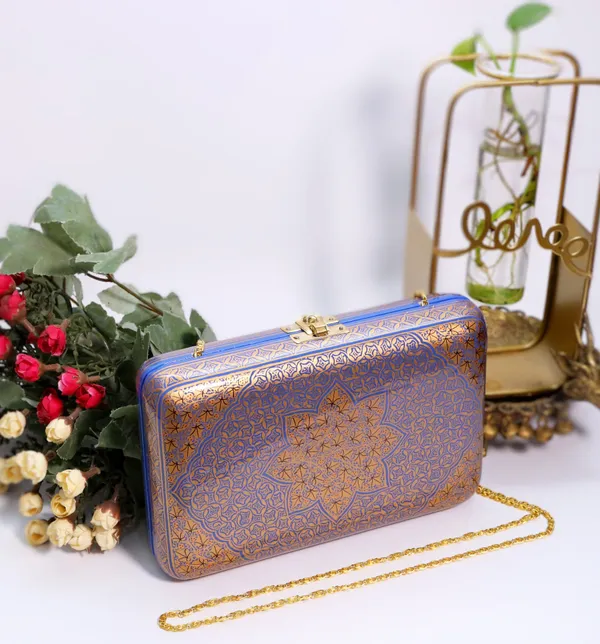 Violet_Kashmiri_Papier_Mache_Handmade_Bags_In_Blue_N_Gold_For_Women