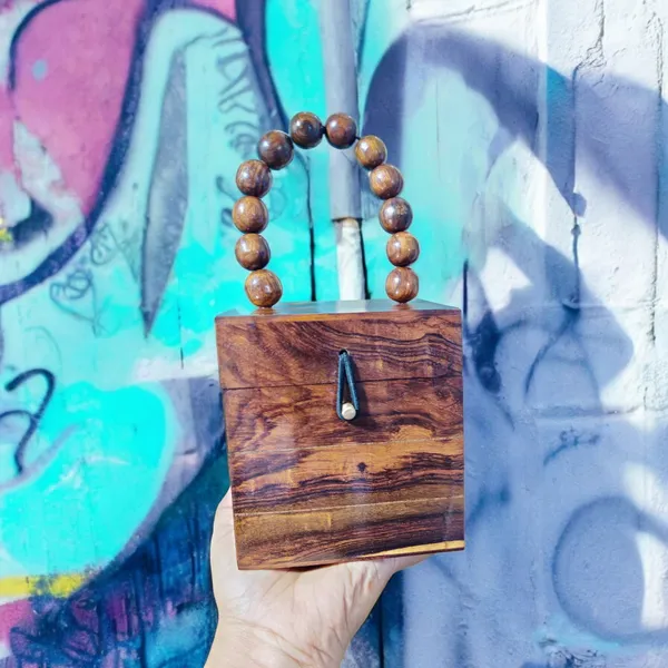 Brown_Chic_Cube_Bag_With_Beaded_Handle_For_Women
