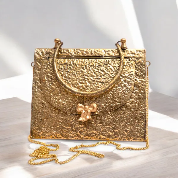 Gold_Triangle_Hammered_Brass_Bow_Bag_In_Gold_Shade_For_Women