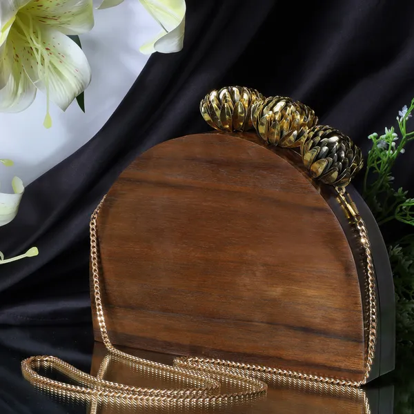 Brown_Semi_Circle_Bag_With_Ornate_Brass_Floral_For_Women