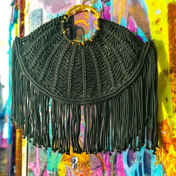 Black_Fringed_Macrame_Boho_Bag_Midnight_Black_For_Women