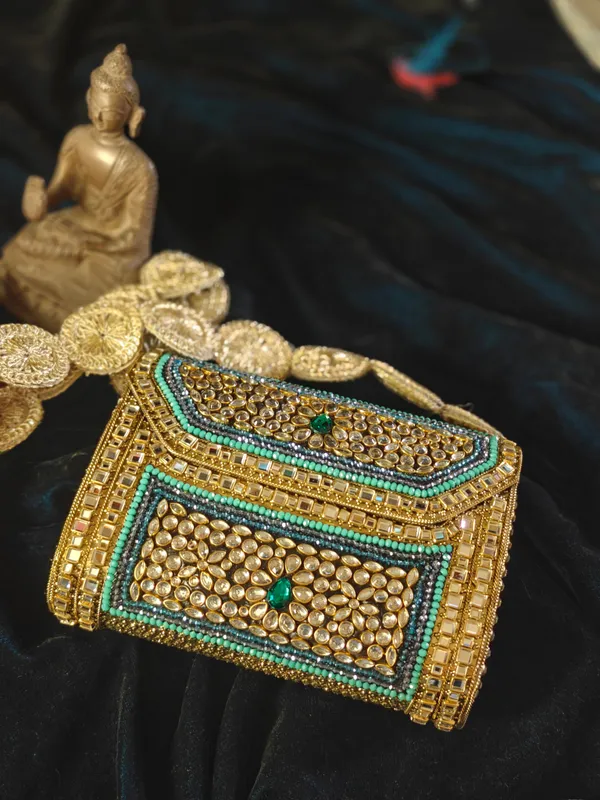 Green_Sheesh_Mahal_Noor_Bag_In_Kundan_And_Glass_For_Women