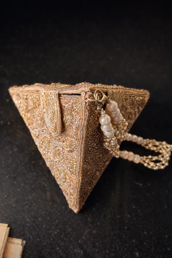 Rosegold_Triangular_Prism_Beaded_Clutch_Rose_Gold_Ivory_For_Women