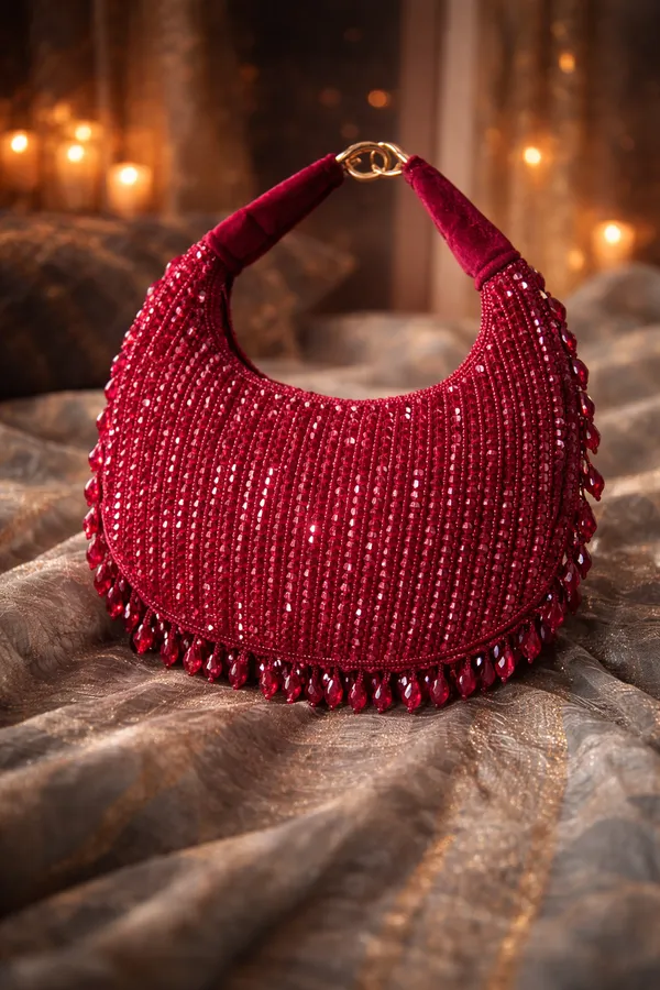 Maroon_Lumiere_Crystal_Velvet_Party_Bag_Collection_For_Women